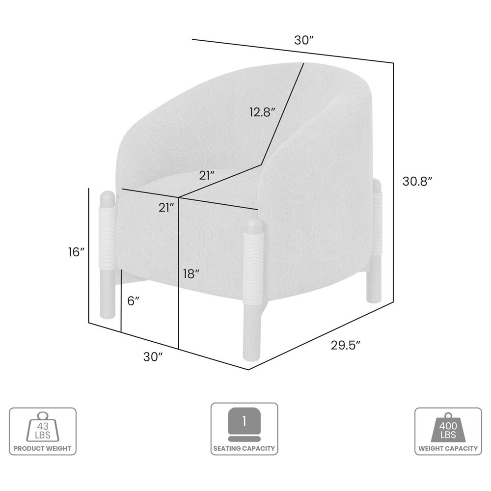 Blue River Stormy Accent Chair in Butter Cream, , large