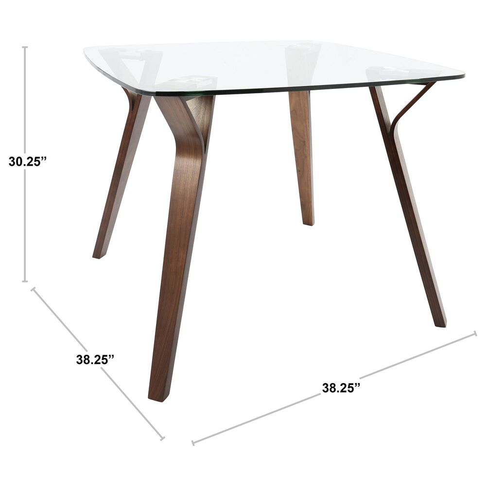 Lumisource Folia Dining Table in Clear/Walnut, , large