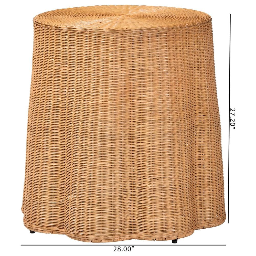 Baxton Studio Palm End Table in Light Honey, , large