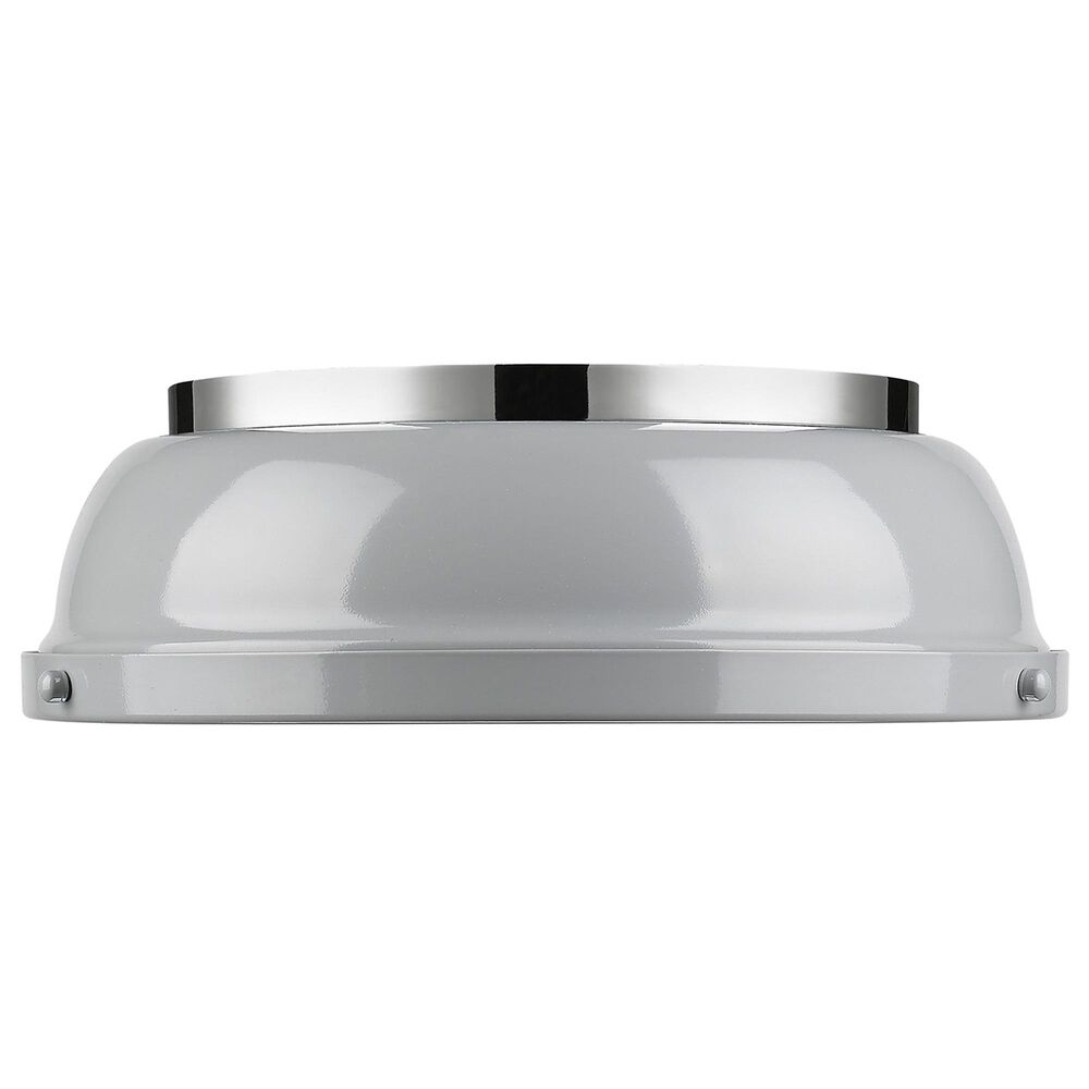 Golden Lighting Duncan 14&quot; Flush Mount in Chrome and Glossy Gray, , large