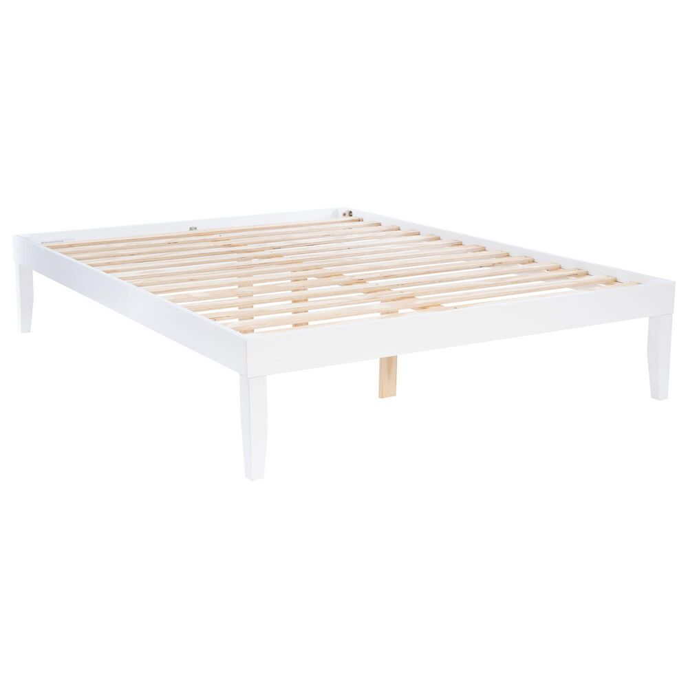 Linon Home Decor Polly Queen Platform Bed in Bold White, , large