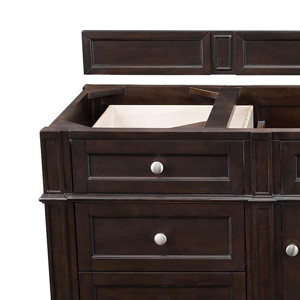 James Martin Vanities Brittany 60" Single Bathroom Vanity in Burnished Mahogany with 3 cm Ethereal Noctis Quartz Top and Rectangle Sink, , large