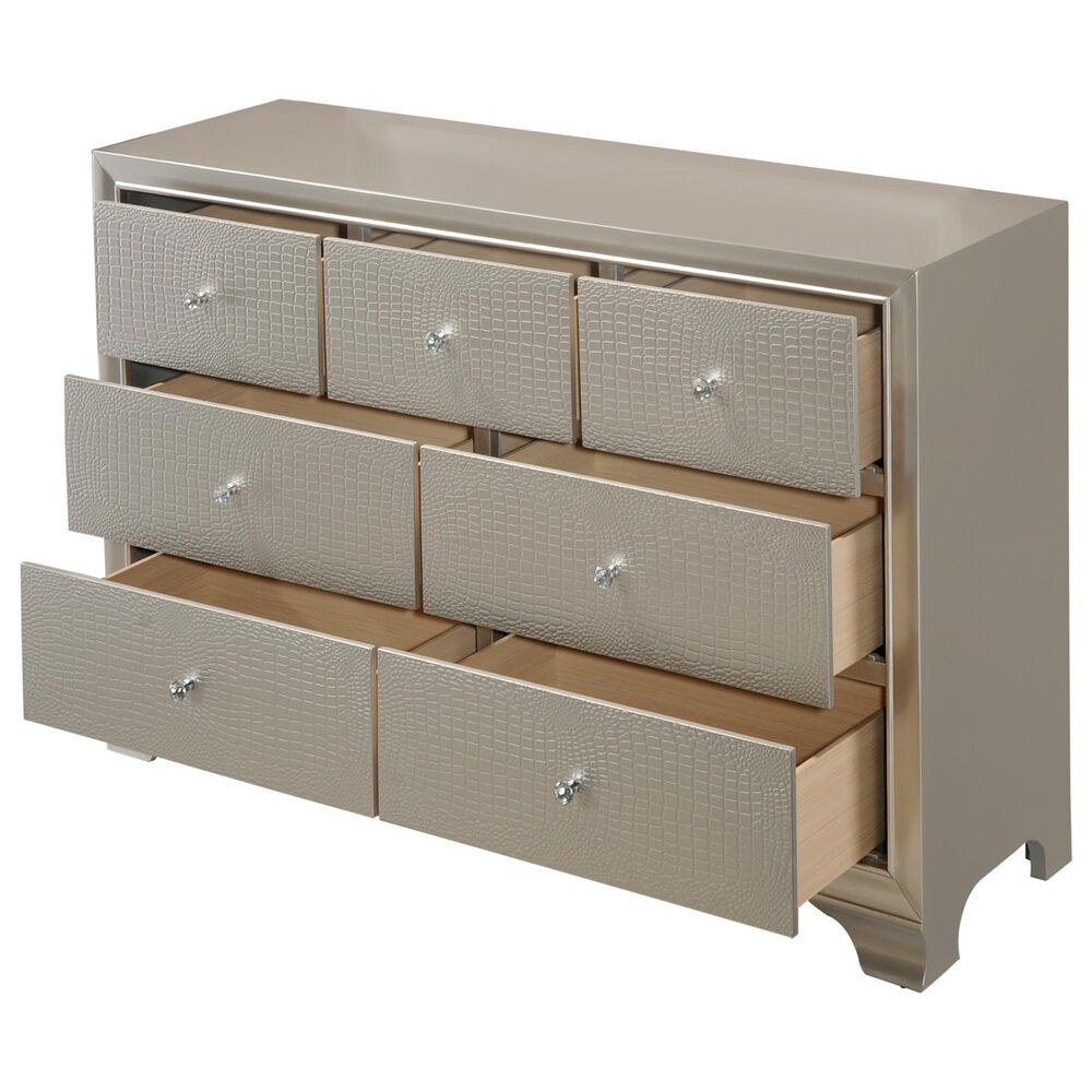 Crown Mark Lyssa 3-Piece Full Panel Bedroom Set in Champagne, , large