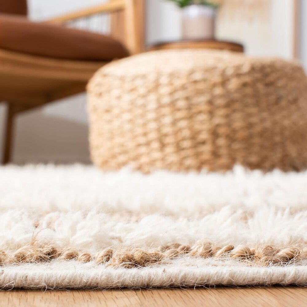 Safavieh Natura NAT720A 2&#39;3&quot; x 8&#39; Ivory and Brown Runner, , large