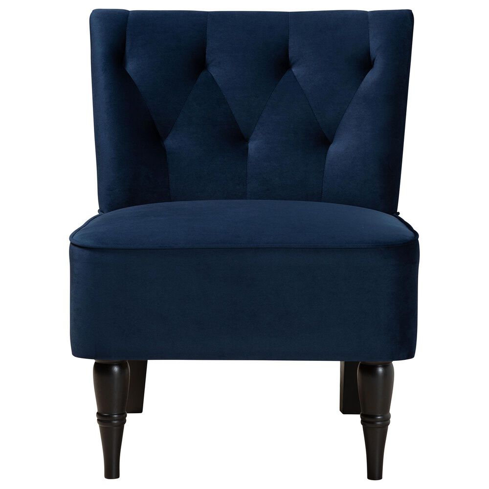 Baxton Studio Harmon Accent Chair in Navy Blue, , large