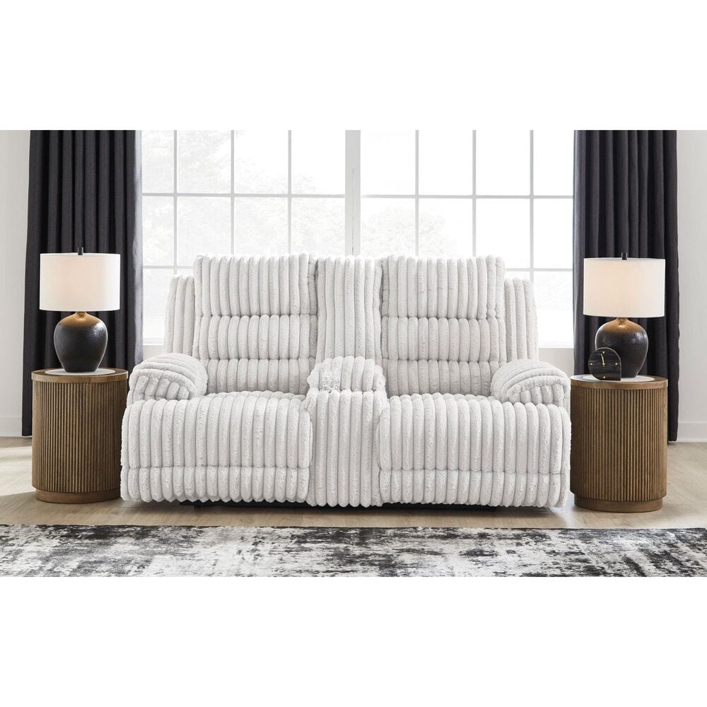 Ashley Rhines Falls Power Reclining Loveseat in Alloy, , large