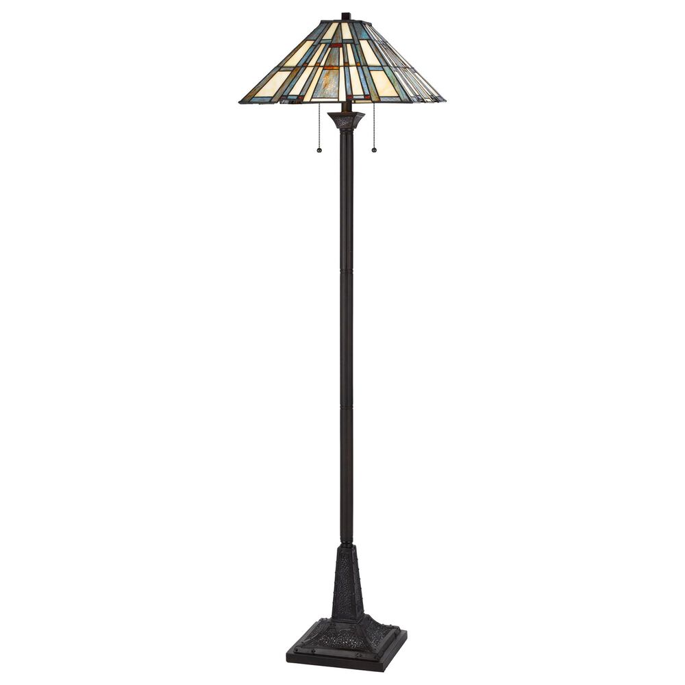Cal Lighting Tiffany Floor Lamp with Pull Chain Switch in Dark Bronze, , large