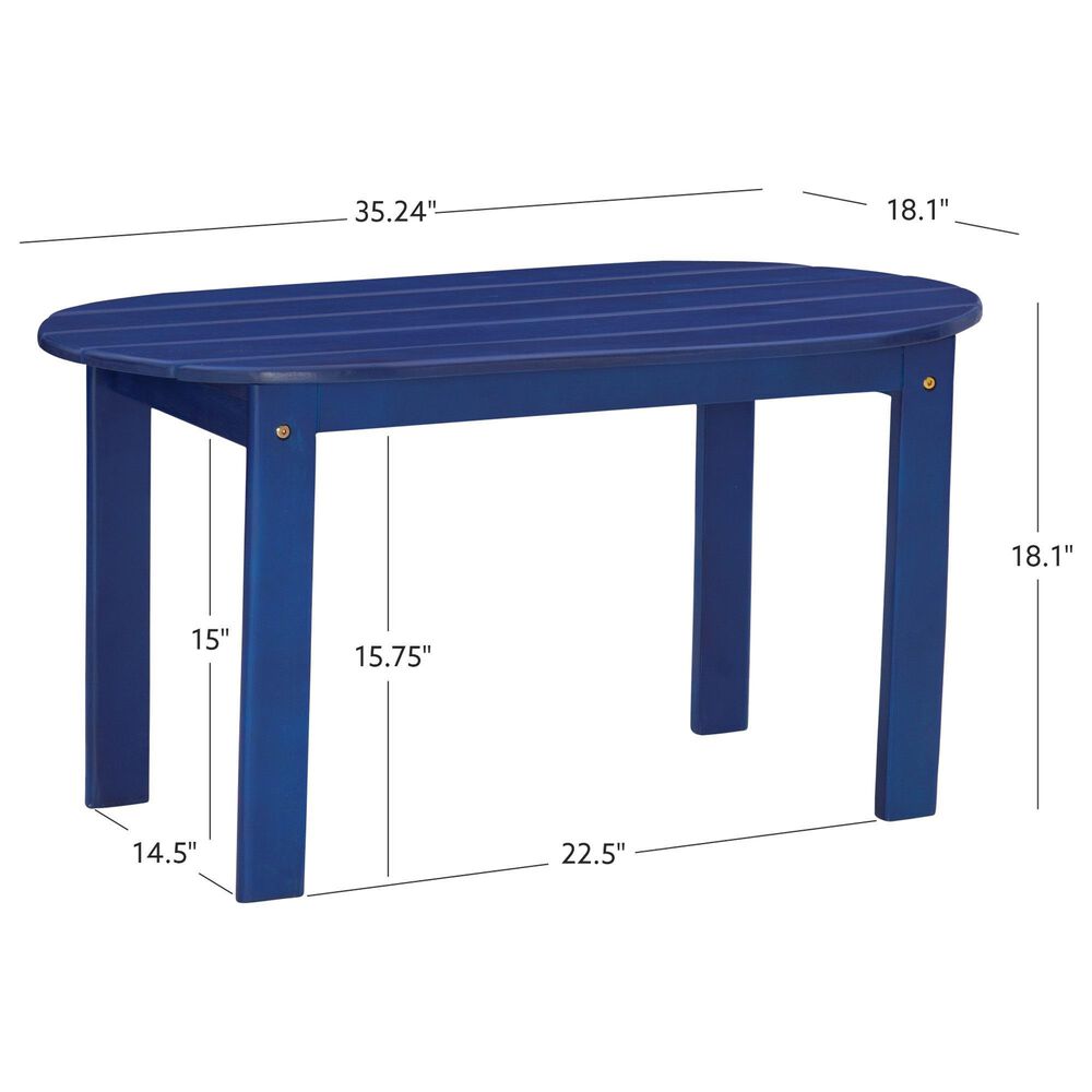 Linon Home Decor Adirondack Coffee Table in Blue, , large