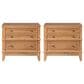 Hearth and Haven 3-Drawer Nightstand with Felt-Lined Hidden Space in Natural (Set of 2), , large