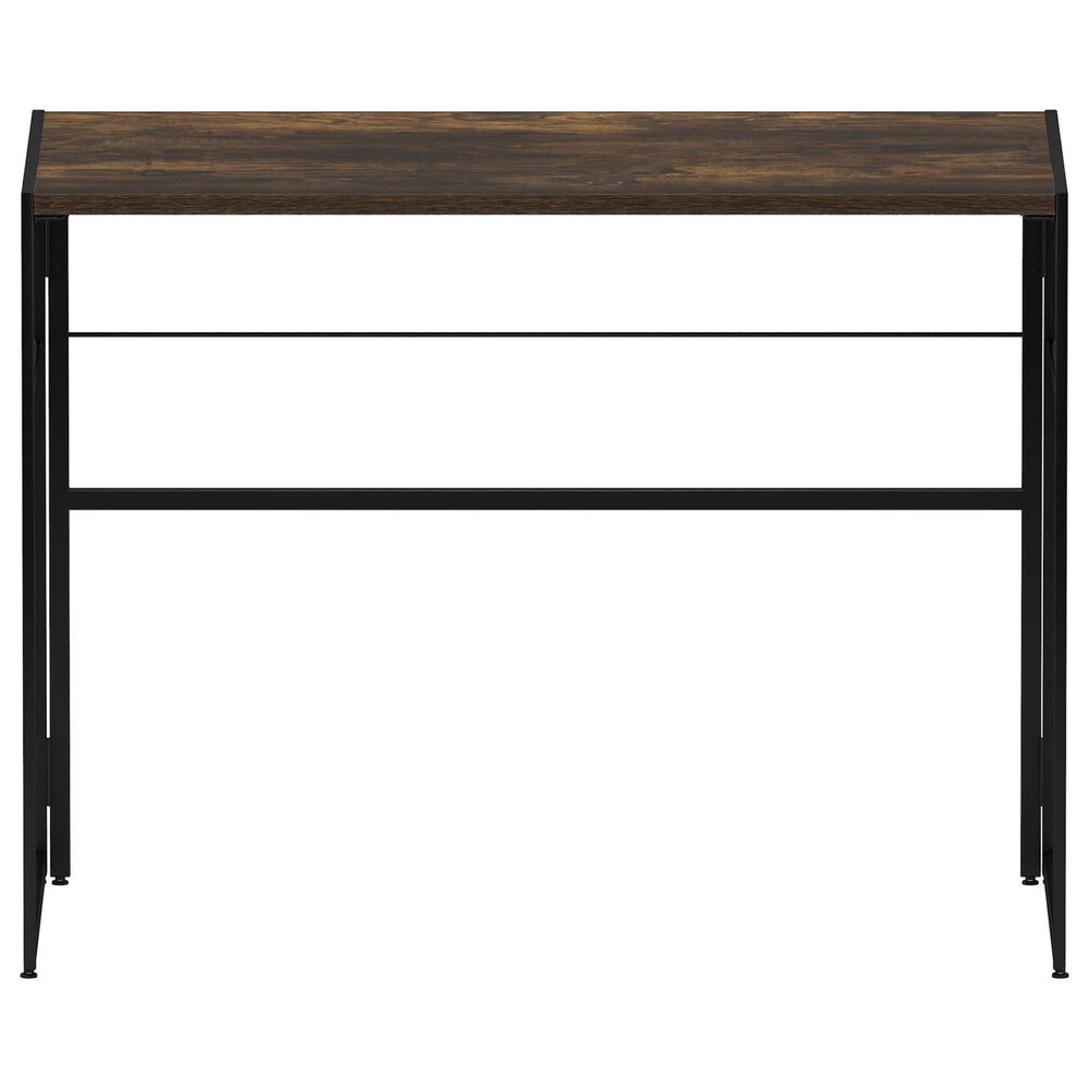 HOMLUX Riau 39" Folding Computer Desk in Rustic Oak and Black, , large
