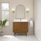 James Martin Laurent 36" Single Bathroom Vanity in Honey Oak with Single Hole 3 cm White Zeus Silestone Top and Rectangular Sink, , large