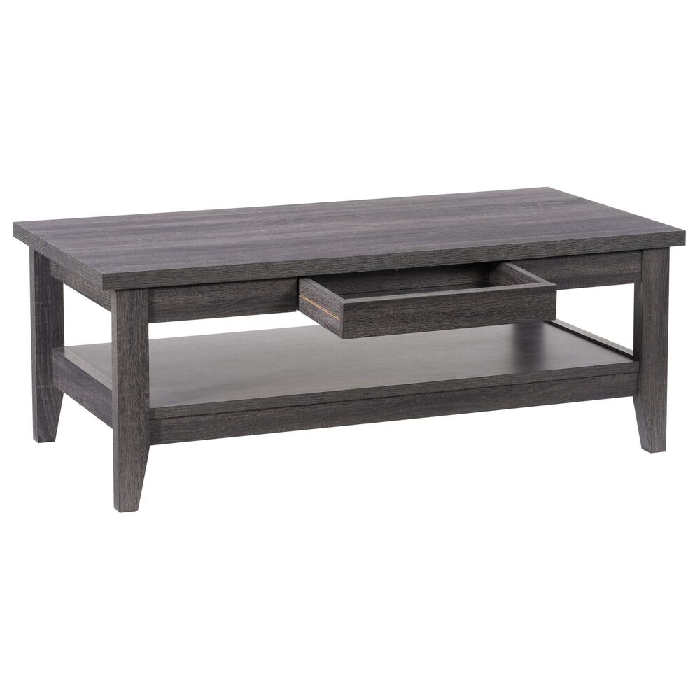 CorLiving Hollywood Coffee Table with Drawers in Dark Grey, , large