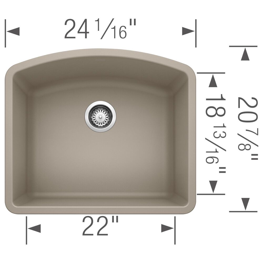 Blanco Diamond 24&quot; Single Bowl Kitchen Sink in Truffle, , large