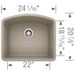Blanco Diamond 24" Single Bowl Kitchen Sink in Truffle, , large