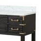 Lexora Home Norwalk 48" Single Bathroom Vanity in Black Oak with White Carrara Marble Top and Rectangle Sink, , large