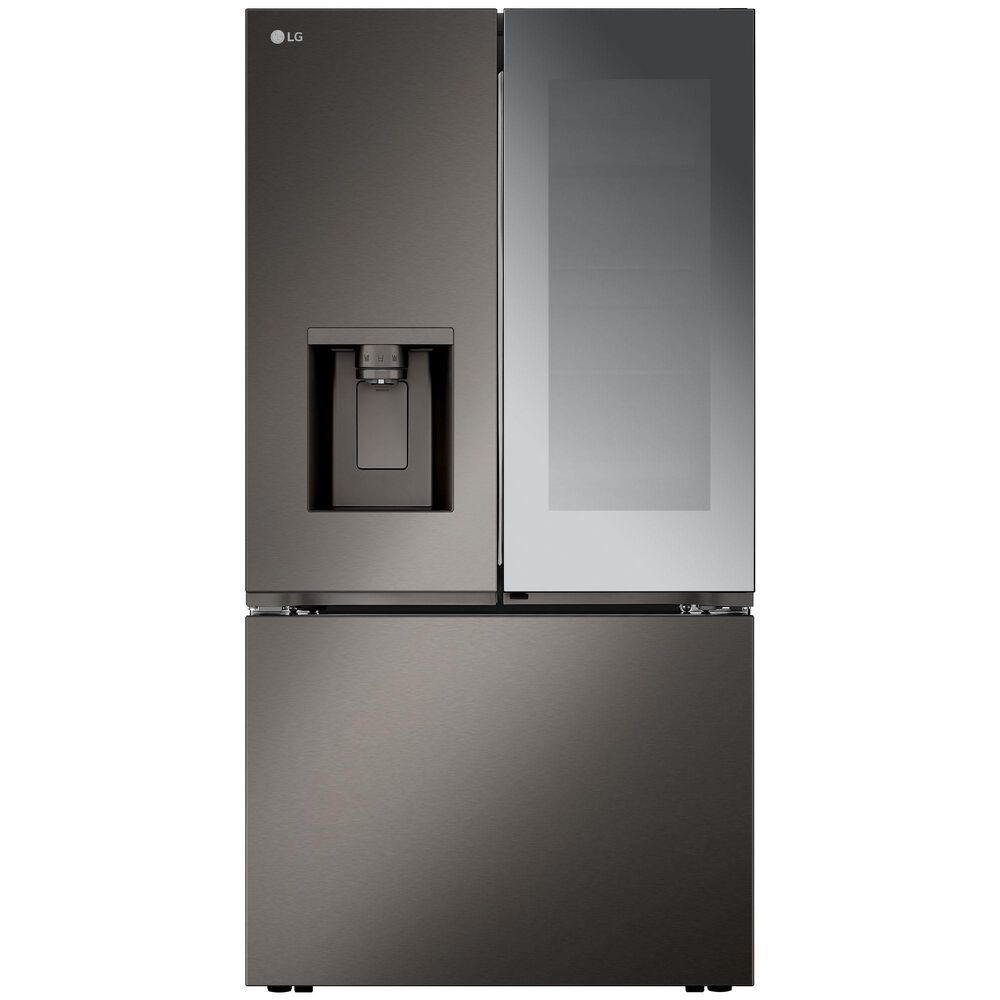 LG 27 cu. Ft 3 Door French Door, Counter Depth with Mirror InstaView Door-In-Door InPrintproof Black Stainless Steel, , large