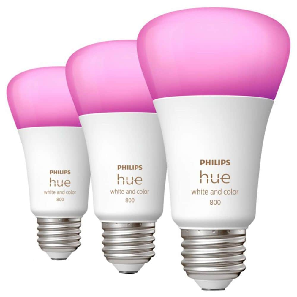 Philips Hue A19 60W LED Smart Light Bulb in White (3-Pack)