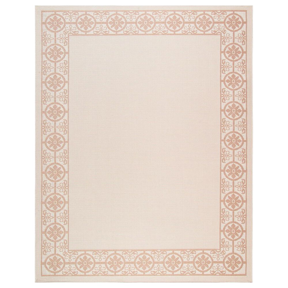 Safavieh Bermuda Floral 8" x 10" Ivory and Beige Indoor/Outdoor Area Performance Rug, , large