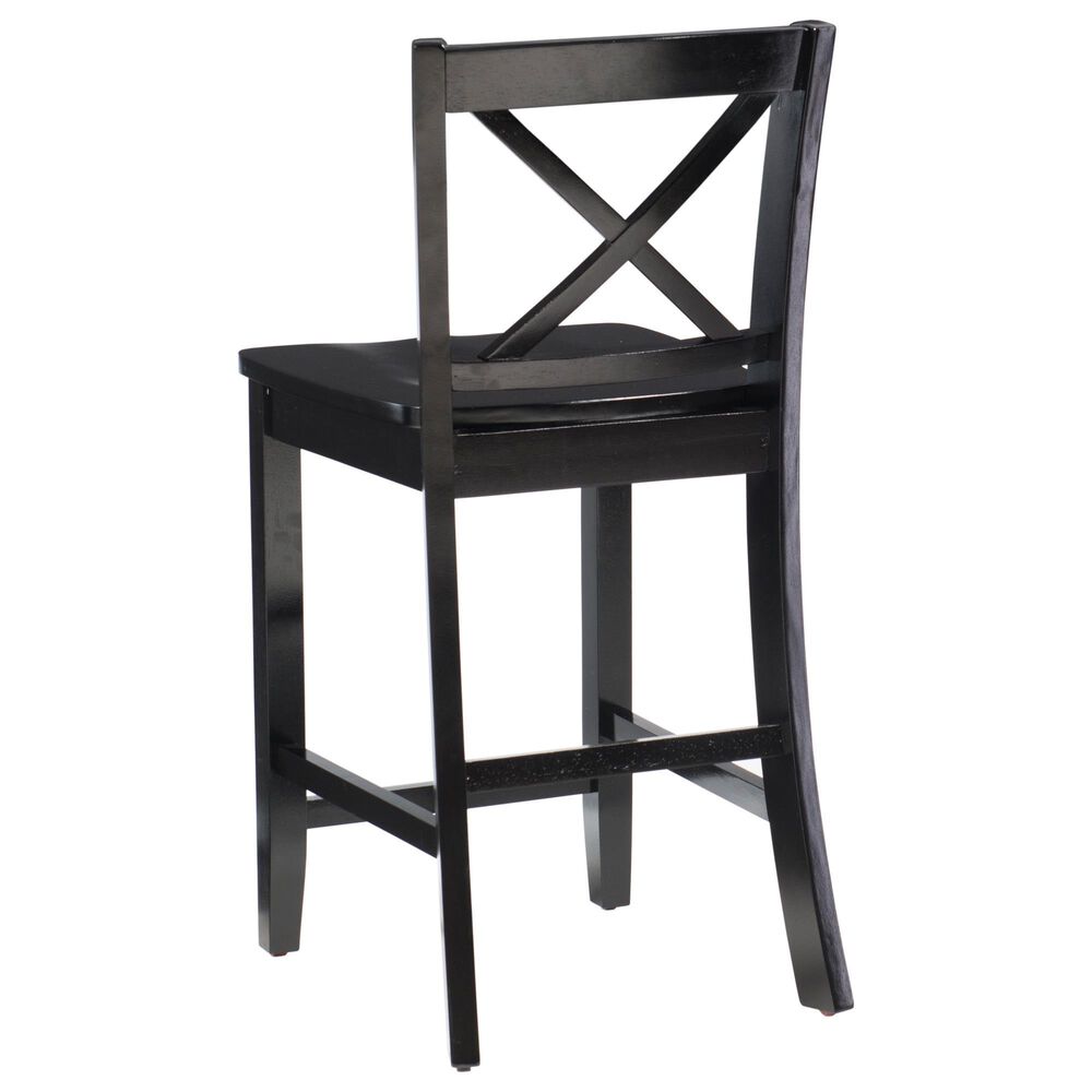 Linon Home Decor Torino X-Back Counter Stool in Black, , large