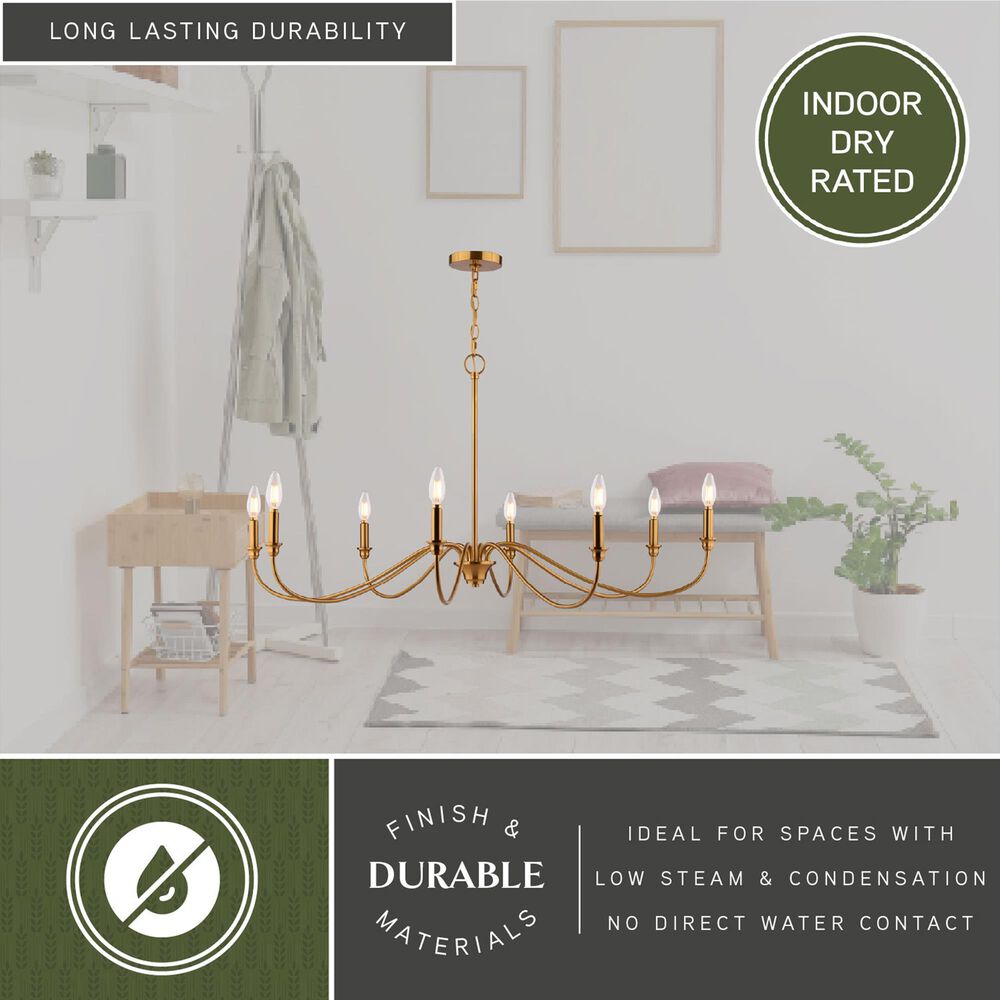 Vaxcel Annabelle 8-Light Chandelier in Muted Brass, , large