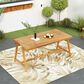 Hearth and Haven Outdoor 71" Rectangular Dining Table in Teak - Table Only, , large