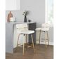 LumiSource Cinch 26" Swivel Counter Stool with Cream Upholstery in Gold (Set of 2), , large