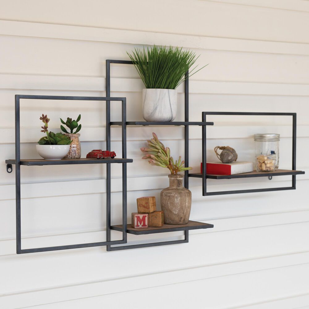 Kalalou Wall Shelf in Black, , large