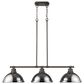 Golden Lighting Duncan 3-Light Pendant with Chrome Shade in Rubbed Bronze, , large