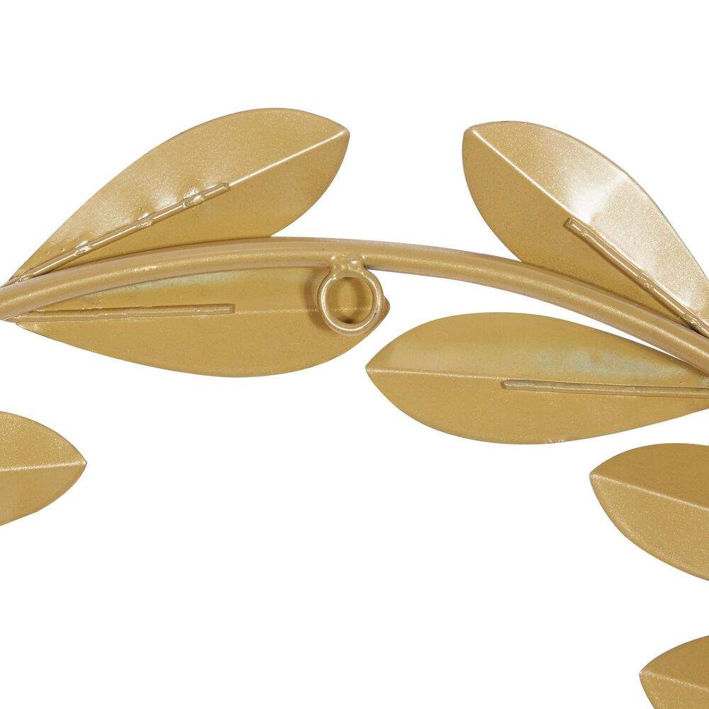 Maple and Jade 22&quot; x 22&quot; Coastal Leaves Wall Decor in Green and Gold, , large