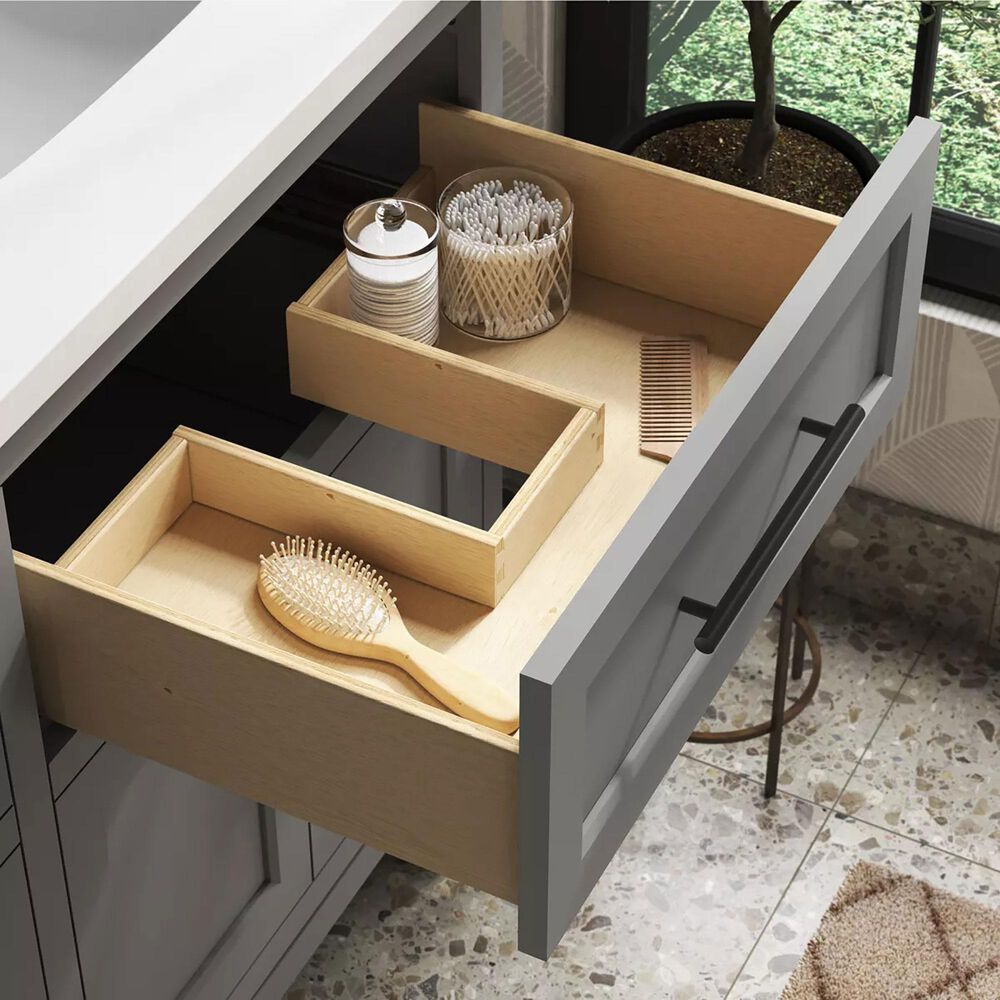 Kohler Quo 60&quot; Double Bathroom Vanity in White with 3 cm Pure White Quartz Top and Oval Sinks, , large