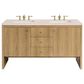 James Martin Vanities Hudson 60" Double Bathroom Vanity in Light Natural Oak with 3 cm Eternal Marfil Quartz Top and Rectangular Sinks, , large