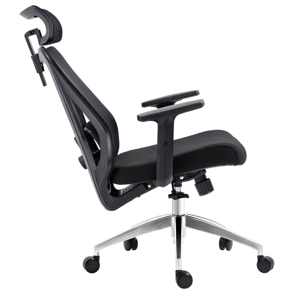 Rta Products Llc Truly Ergonomic Mesh Office Chair with Headrest and Lumbar Support in Black, , large