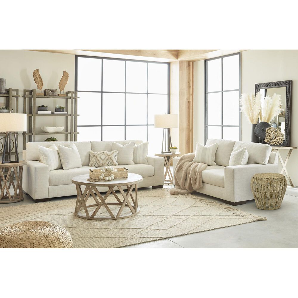 Ashley Maggie Stationary Sofa and Loveseat Set in Birch, , large