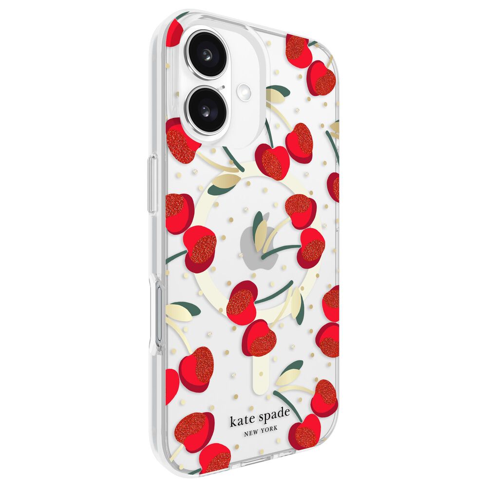 Kate Spade Protective MagSafe Case for iPhone 16 in Cherry Dot, , large
