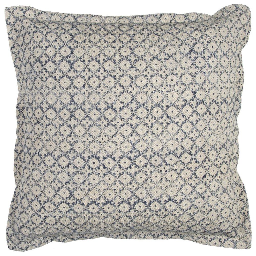 Rizzy Home 22" x 22" Pillow Cover in Beige with Blue, , large