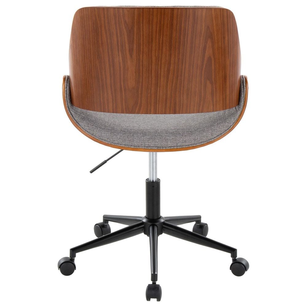 Lumisource Fabrizzi Office Chair with Grey Cushion in Walnut and Black, , large