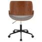 Lumisource Fabrizzi Office Chair with Grey Cushion in Walnut and Black, , large