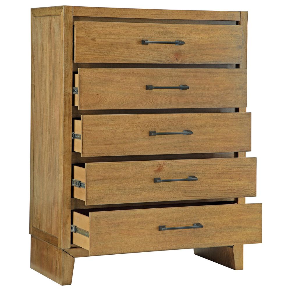 Ashley Sherbana 5-Drawer Chest in Light Brown, , large