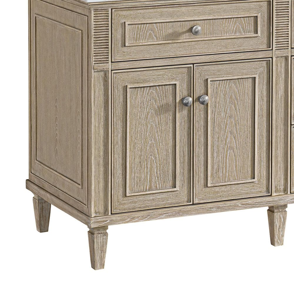 James Martin Vanities Lorelai 72" Double Bathroom Vanity in Whitewashed Oak with 3 cm Eternal Jasmine Pearl Silestone Top, Rectangular Sinks and FreePower Wireless Charger, , large