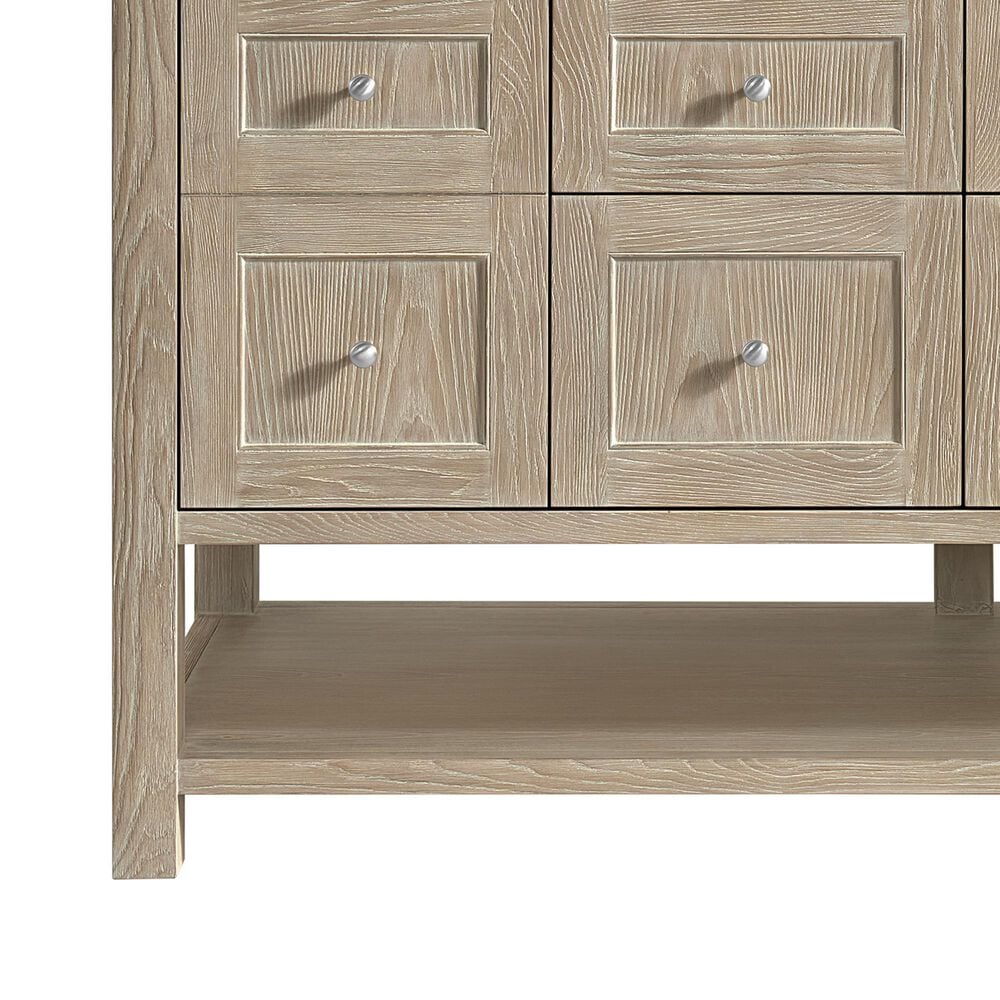 James Martin Vanities Breckenridge 60&quot; Double Bathroom Vanity in Whitewashed Oak with 3 cm Parisien Bleu Quartz Top and Rectangular Sinks, , large