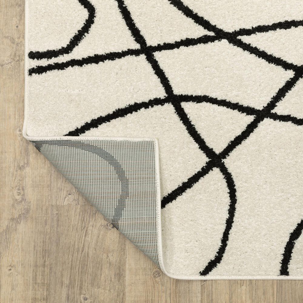 ROW by Oriental Weavers Quinn QUI12 Beige and Black 2' x 7' Runner, , large