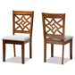 Baxton Studio Nicolette Side Chair with Grey Cushion in Walnut Brown (Set of 2), , large