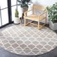 Safavieh Cabana CBN333F 6"7" Round Grey and Ivory Indoor/Outdoor Area Performance Rug, , large