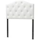 Baxton Studio Twin Upholstered Button Tufted Headboard in White, , large