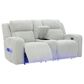 Ashley Forest Lake Power Reclining Loveseat with Console and Adjustable Headrest in Alloy Velvet, , large