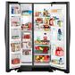 Whirlpool 22 Cu. Ft. Side-by-Side Refrigerator with Hidden Hinges in Black, , large