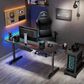 Eureka Ergonomic Full-Surface Mousepad Gaming Desk in Black, , large