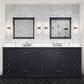 Lexora Home Dukes 84" Double Bathroom Vanity in Espresso with 2 cm White Quartz Top and Rectangular Sinks, , large