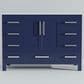 Lexora Home Jacques 48" Single Bathroom Vanity in Navy Blue with 2 cm White Cultured Marble Top and Rectangular Sink, , large