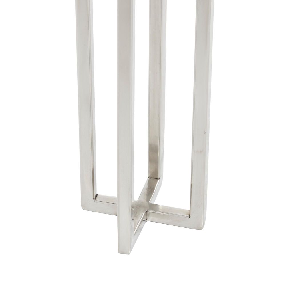 Maple and Jade 13&quot; Glam Candle Holder with Rectangular Frame in Silver &#40;Set of 2&#41;, , large